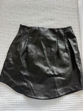 Black Faux Leather Mini Skirt - Sleek Women's Skirt